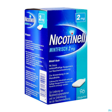 Nicotinell Wirkstoffhaltige Kaugummis Z.raucherentwoehnung Mintfrisch 2mg 96st 96 ST – Packungsbild
