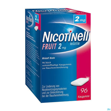 Nicotinell Wirkstoffhaltige Kaugummis Z.raucherentwoehnung Fruit 2mg 96st 96 ST – Packungsbild