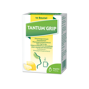 Tantum® Grip Zitronengeschmack Paracetamol/Phenylephrinhydrochlorid 600 mg/10 mg Pulver im Beutel zur Herstellung einer Lösung zum Einnehmen