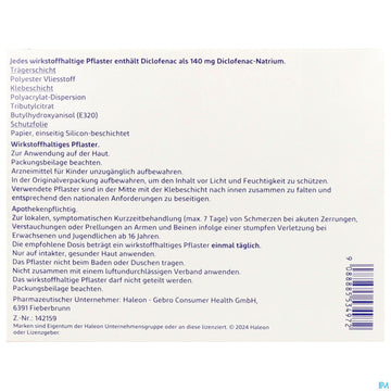 Voltadol 24h Schmerzpflaster Wirkstoffhaltig 140mg 5st 5 ST – Packungsbild