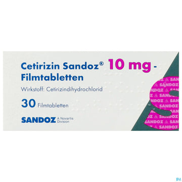 Cetirizin-Sandoz Filmtabl 10mg 30st 30 ST – Packungsbild
