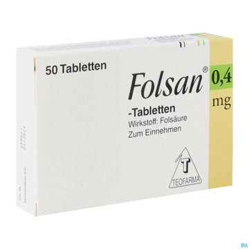 Folsan Tabl 0,4mg 50st 50 ST – Packungsbild