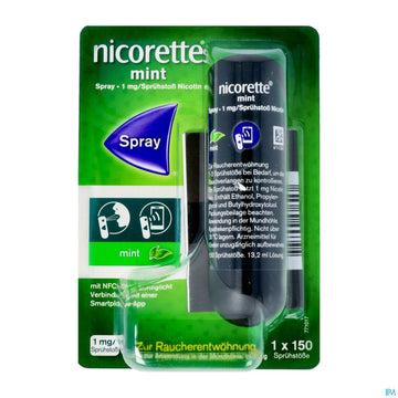 Nicorette Spray 1mg/spruehstoss Z.anw.i.d.mundhoehle lösung Mint Nfc 1st 1 ST – Packungsbild