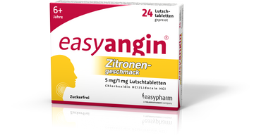easyangin mit Zitronengeschmack 5mg/1mg Lutschtabletten