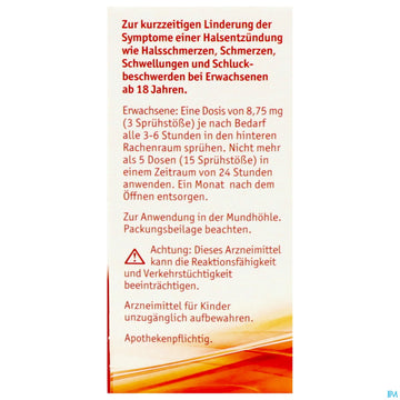 Lemocin Flurbiprofen Spray Z.anw.i.d.mundhoehle Lösung 8,75mg/dosis Kirsche/minze 15ml 15 ML – Packungsbild