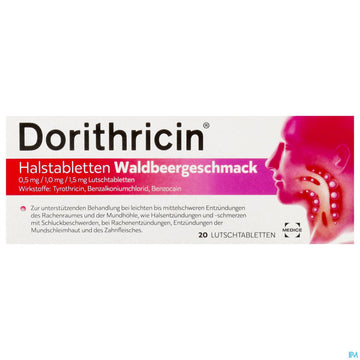 Dorithricin Halstabl Lutschtabl 0,5mg/1,0mg/1,5mg Waldbeergeschmack 20st