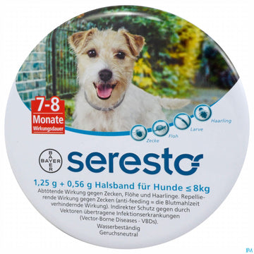 Seresto Wirkstoffh.halsband F/hunde Kleiner Gleich 8kg 1,25g + 0,56g 1st