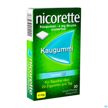 Nicorette Kaugummi Z Raucherentw Icemint 4mg 30st 30 ST – Packungsbild