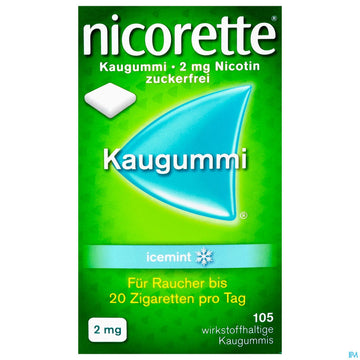 Nicorette Kaugummi Z Raucherentw Icemint 2mg 105st 105 ST – Packungsbild
