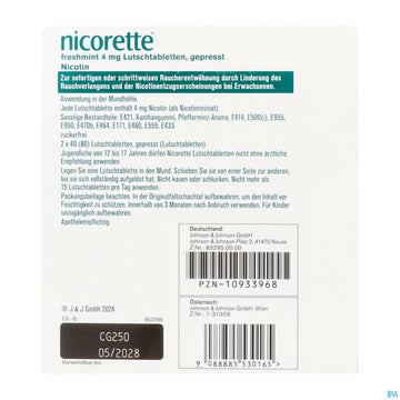 Nicorette Lutschtabl Freshmint 4mg 80st 80 ST – Packungsbild