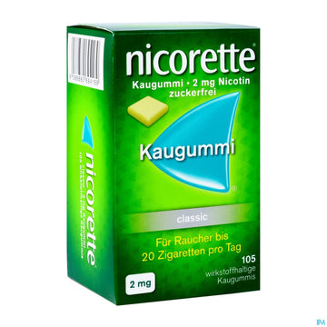 Nicorette/classic Kaugummi Z Raucherentw 2mg 105st 105 ST – Packungsbild