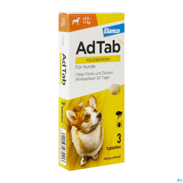 Adtab F Hunde Kautabl 225mg (5,5-11kg) 3st 3 ST – Packungsbild