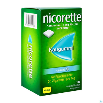 Nicorette Kaugummi Z Raucherentw Icemint 4mg 105st 105 ST – Packungsbild