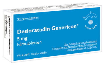 Desloratadin Genericon® lindert Allergiesymptome 30 ST – Packungsbild