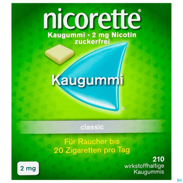 Nicorette/classic Kaugummi Z Raucherentw 2mg 210st 210 ST – Packungsbild