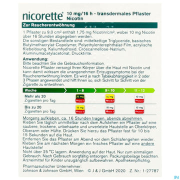 Nicorette Transdermales Pflaster 10mg/16h 14st 14 ST – Packungsbild