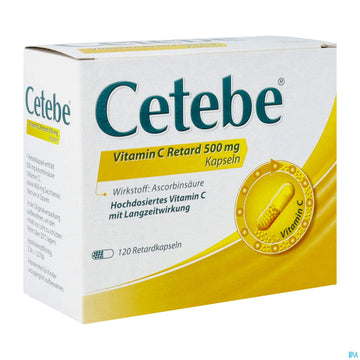 Cetebe Vitamin C -retard Kapseln 500mg 120st 120 ST – Packungsbild