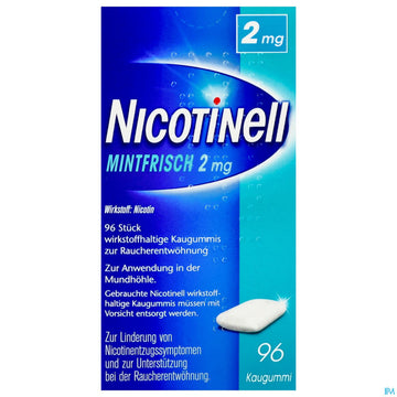 Nicotinell Wirkstoffhaltige Kaugummis Z.raucherentwoehnung Mintfrisch 2mg 96st 96 ST – Packungsbild