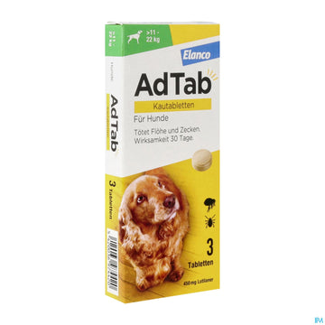 Adtab F Hunde Kautabl 450mg (11-22kg) 3st 3 ST – Packungsbild