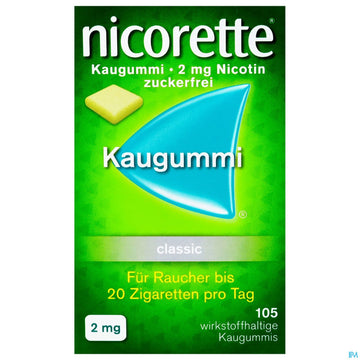 Nicorette/classic Kaugummi Z Raucherentw 2mg 105st 105 ST – Packungsbild