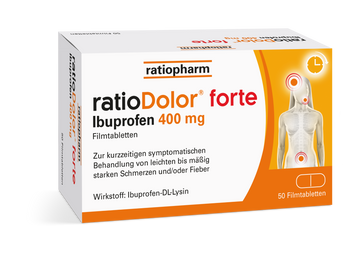 ratioDolor® forte Ibuprofen 400 mg Filmtabletten 50 ST – Packungsbild