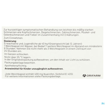 Ibumetin Weichkapseln Express 400mg 20st 20 ST – Packungsbild