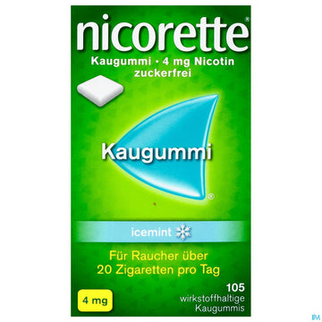 Nicorette Kaugummi Z Raucherentw Icemint 4mg 105st 105 ST – Packungsbild