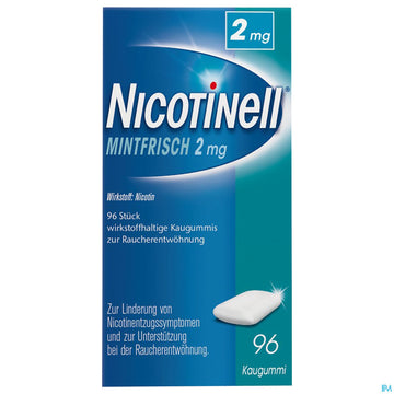 Nicotinell Wirkstoffhaltige Kaugummis Z.raucherentwoehnung Mintfrisch 2mg 96st 96 ST – Packungsbild