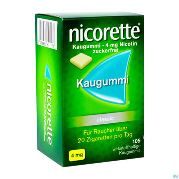 Nicorette/classic Kaugummi Z Raucherentw 4mg 105st 105 ST – Packungsbild