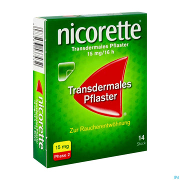Nicorette Transdermales Pflaster 15mg/16h 14st 14 ST – Packungsbild