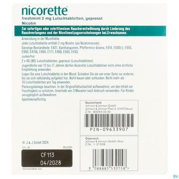 Nicorette Lutschtabl Freshmint 2mg 80st 80 ST – Packungsbild