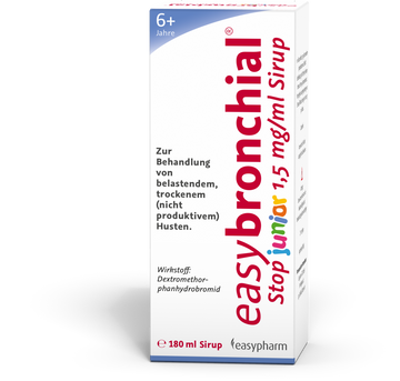 easybronchial stop junior 1,5 mg/ml Sirup 180 ML – Packungsbild