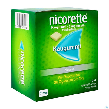Nicorette/classic Kaugummi Z Raucherentw 2mg 210st 210 ST – Packungsbild