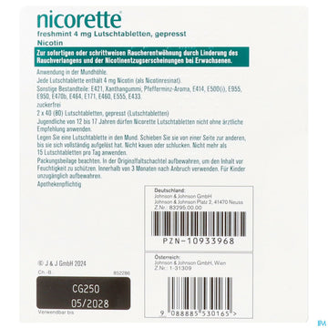 Nicorette Lutschtabl Freshmint 4mg 80st 80 ST – Packungsbild