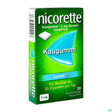 Nicorette Kaugummi Z Raucherentw Icemint 2mg 30st 30 ST – Packungsbild