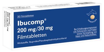 Ibucomp® lindert Erkältungssymptome 30 ST – Packungsbild