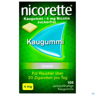 Nicorette/classic Kaugummi Z Raucherentw 4mg 105st