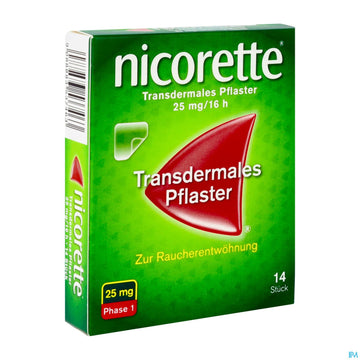 Nicorette Transdermales Pflaster 25mg/16h 14st 14 ST – Packungsbild
