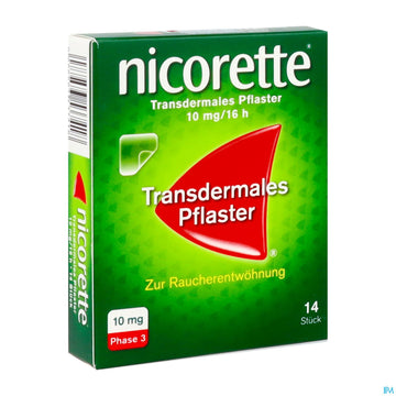 Nicorette Transdermales Pflaster 10mg/16h 14st 14 ST – Packungsbild