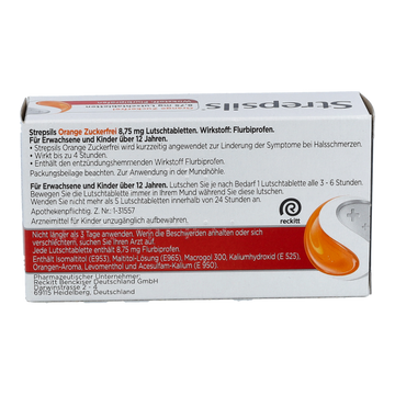 STREPSILS Lutschtabletten 8,75 mg Orange Zuckerfrei 24 Stk