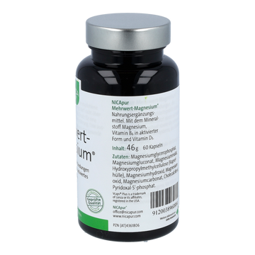 Nicapur Kapseln Mehrwert-Magnesium 60 Stk.